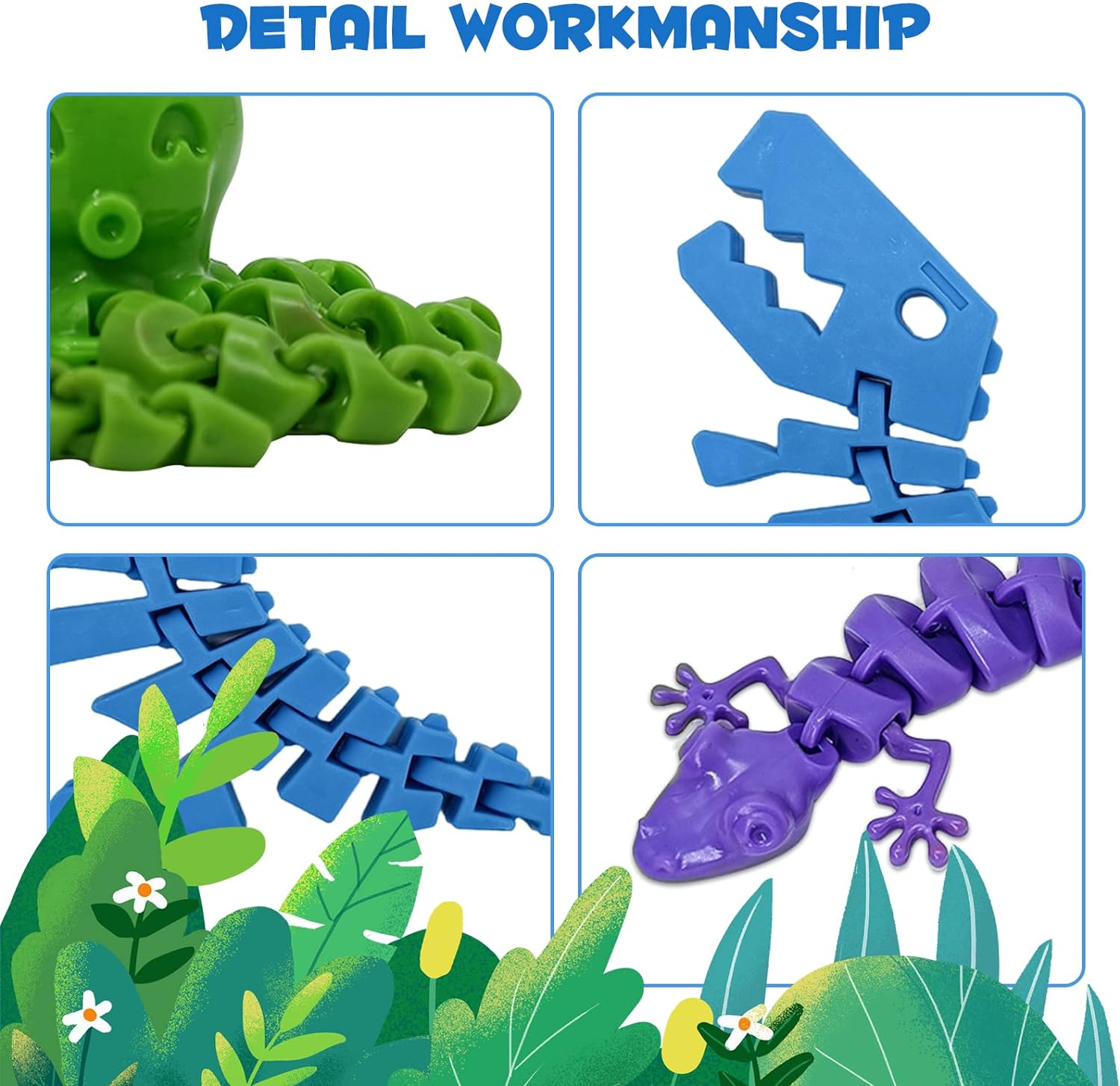 4 Pieces T-Rex Toy Dinosaur Octopus Gecko TREX Toy, Sensory Toy Octopus Toys for Boy Girl Tween Teen Birthday Gift & Present Cykapu