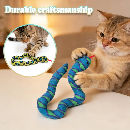 Cat Toys Interactive, Safe Teeth Cleaning Chew Catnip-Infused Snake-Shaped Cat Toys for Indoor