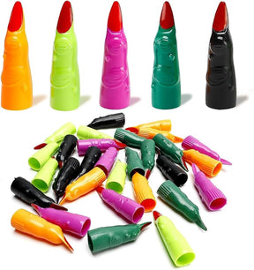 Halloween Witch Fingers for Reading, Plastic Fake Fingers, Colorful Martian Witch Fingers 50 Pcs - Cykapu