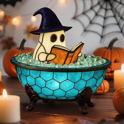 Christmas Santa Claus Bubble Bath Lamp, Creative Halloween Light, Santa Claus Bubble Bath Light, LED Night Light for Bathroom Decor, Christmas-Themed Bathtub Lamp for Halloween Party