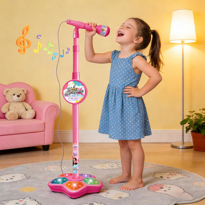 Microphone Toy, 2026 New Adjustable Microphone with Stand, Speaker & Colorful Lights, Funny Music Microphones Toy for Teenager, Birthday Gifts for Music Play Singers