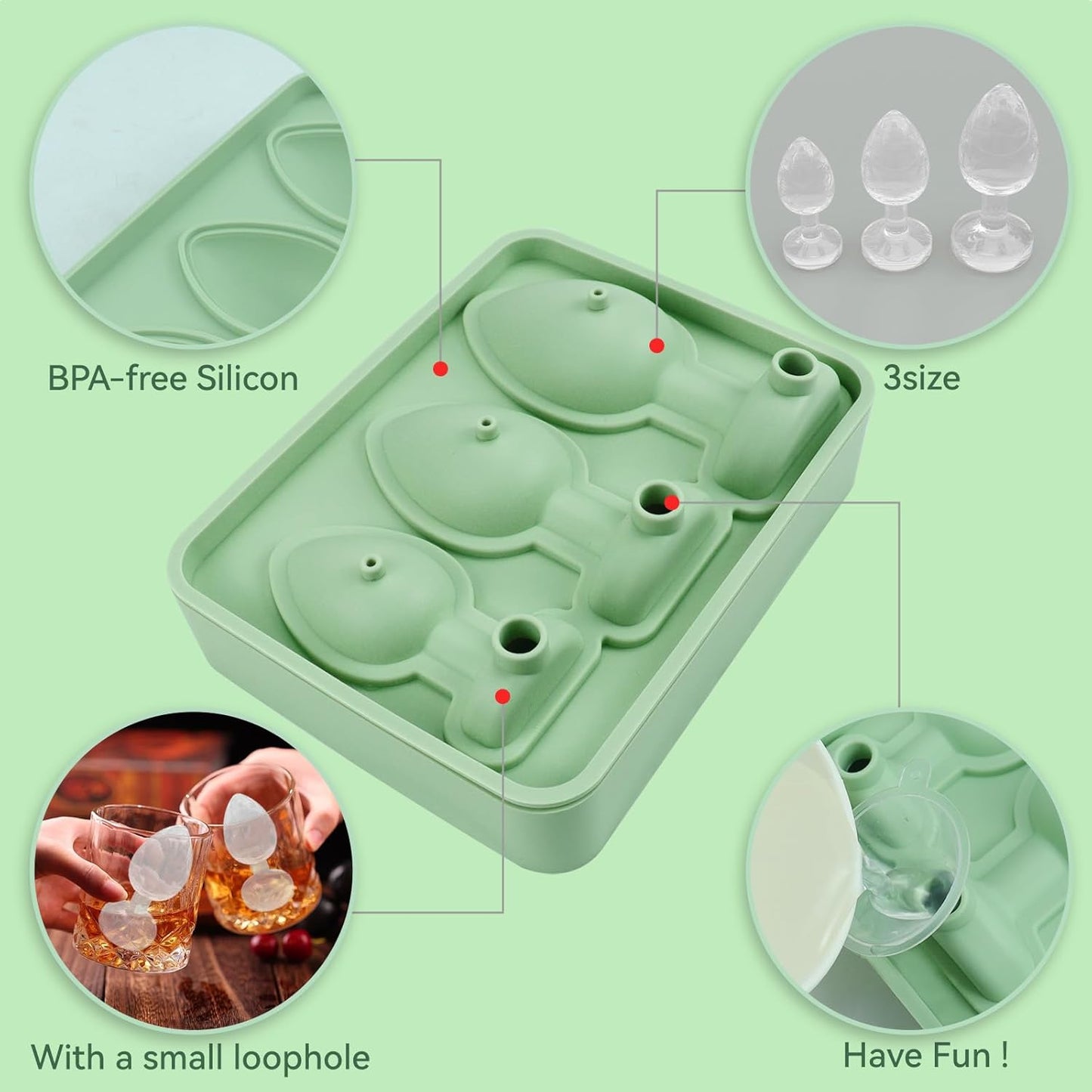 Ice Cube Tray, Prank Ice Cube Mold Ice Tray Mold, Silicone Personalized Ice Cube Trays