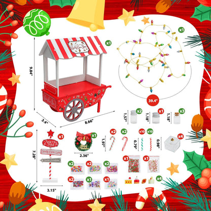 Christmas Elf Accessories - 54Pcs Elf Doll Craft Kit Include Candy Cart - Cykapu