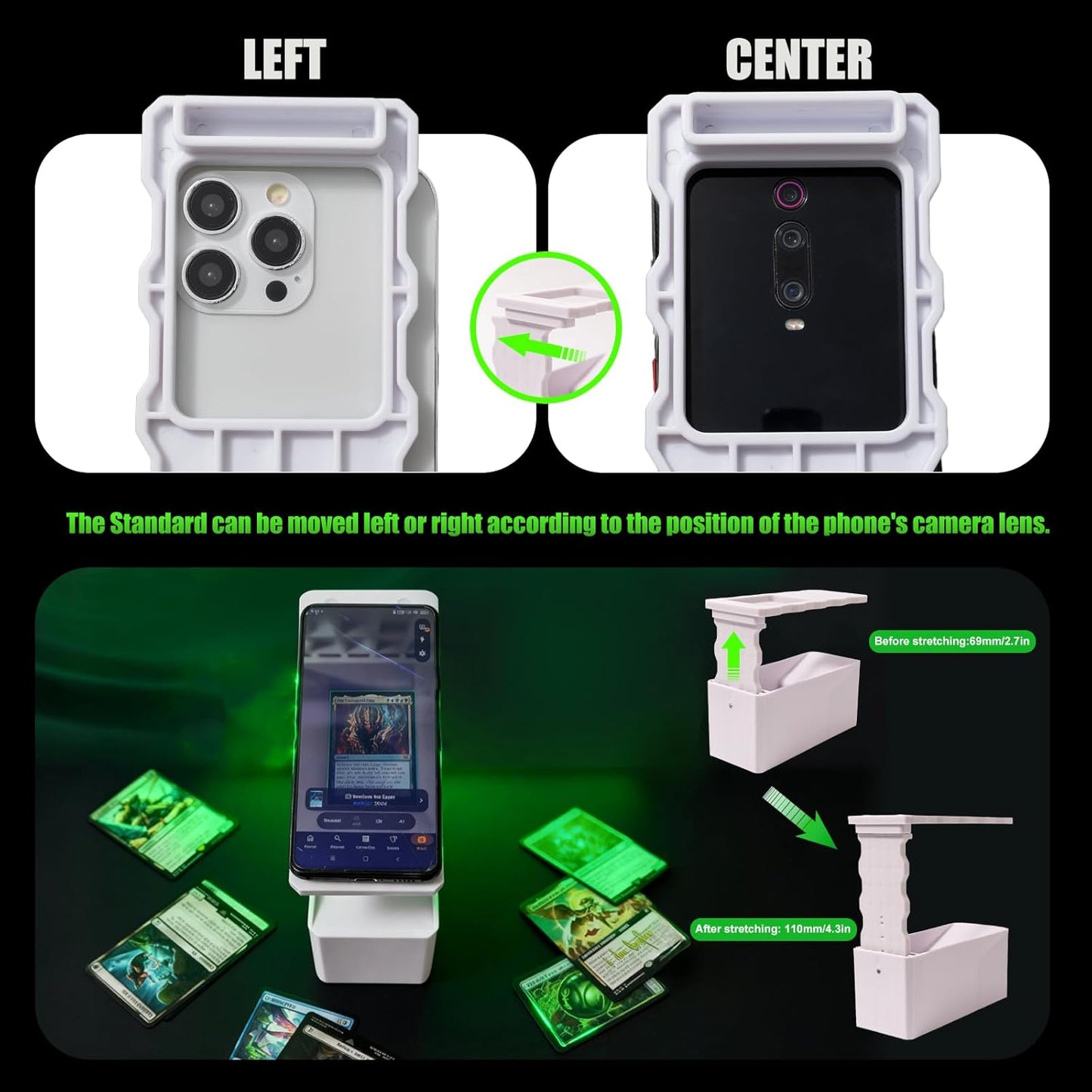 Card Scanner Stand Phone Holder for Game Cards, Easily Scanning Game Card, Price Check Collectible Cards Scanner Phone Holder