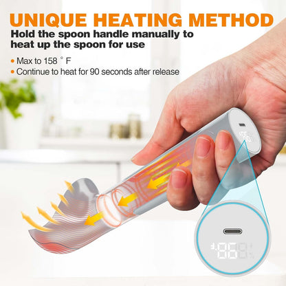 Heated Ice Cream Scoop, Waterproof Electric Ice Cream Scoop for Hard Ice Cream, Rechargeable with LED Display, Heats to 158°F for Dessert Shops, Homes Kitchen Gadgets