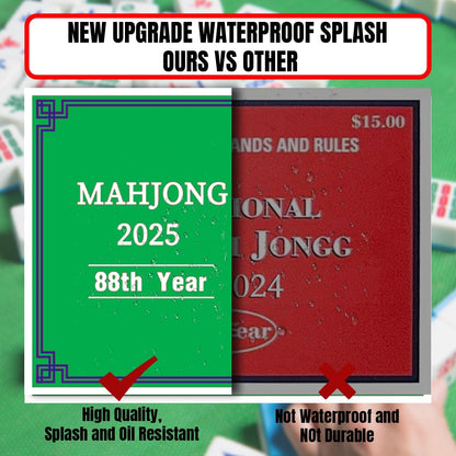 Recreational 2025 Mahjong Hands and Rules Cards, 4 Pcs，Mahjong Rule Card,Mahjong Card .Recreational Play Rules，No National Official Rules