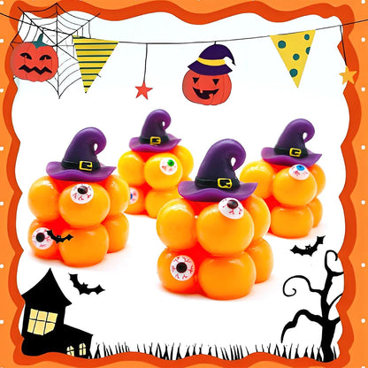 4 Packs Spooky Witch Hat Sticky Halloween Stress Cubes, Halloween Fidget Toys for Stress Relief, Halloween Party Favors Gifts Squishies Halloween Toys for Goodie Bags