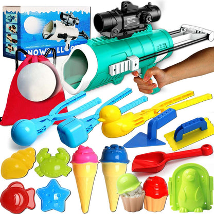 17 PCS Snow Toys for Kids Outdoor,Snowball Maker Kit, Snowball Blaster Gun Launcher - Cykapu