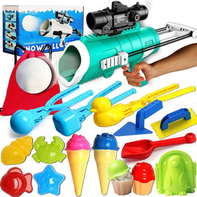 17 PCS Snow Toys for Kids Outdoor,Snowball Maker Kit, Snowball Blaster Gun Launcher - Cykapu