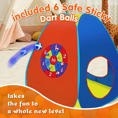 5pc Ball Pit, Play Tent and Tunnels for Kids, 1 Ball Pit, 2 Tents, 2 Crawl Tunnels, 2 Ball Hoop - Cykapu