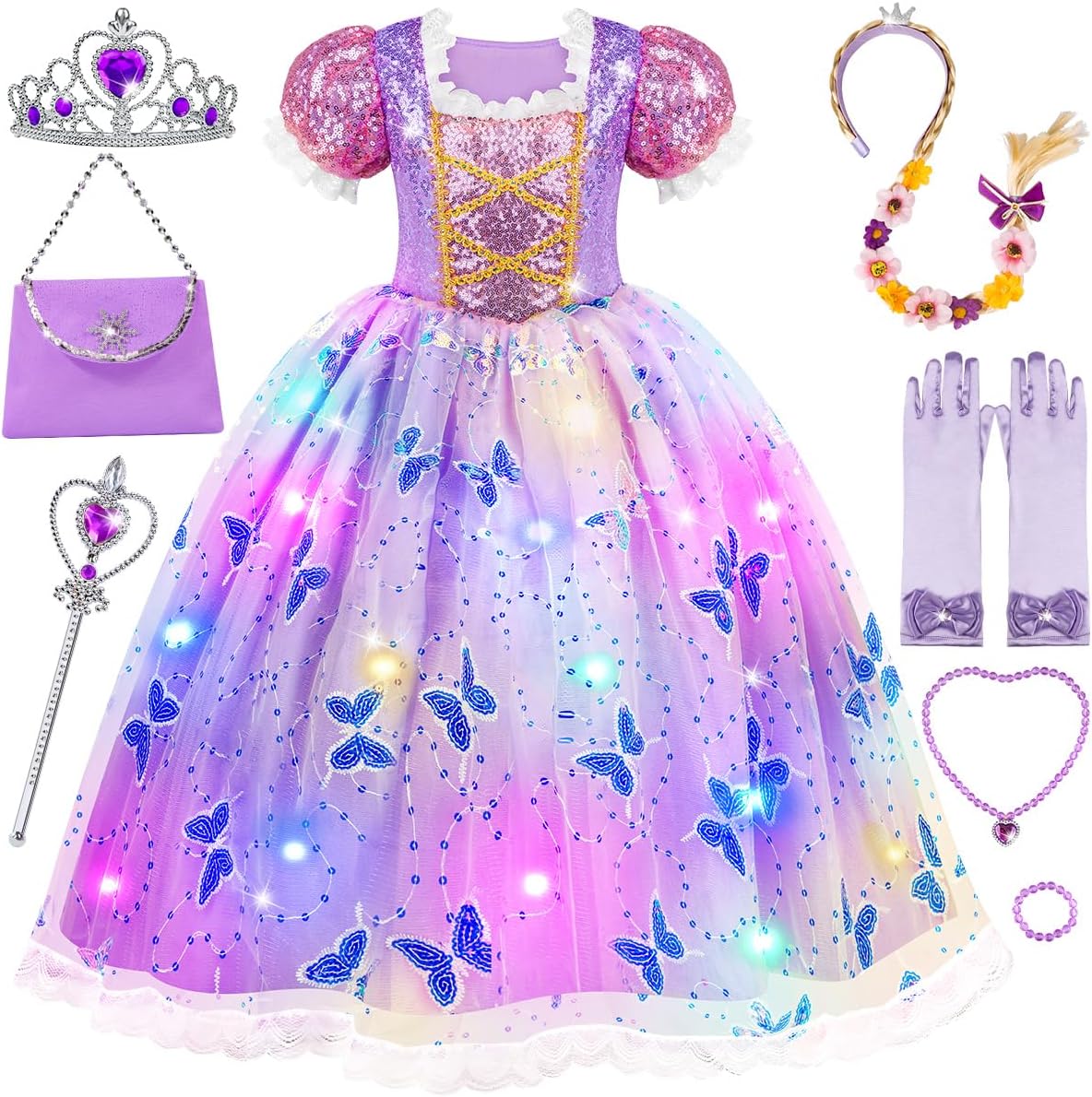 Princess Dresses for Girls - Light Up Princess Costume for Little Girls