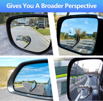 2Pcs Cars Heart Shaped Blind Spot Mirrors, Frameless Wide-Angle for Side Mirror Blindspot Convex