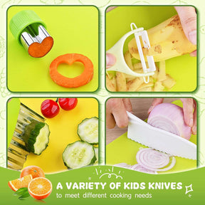 13 Pieces Montessori Kitchen tools for Toddlers-Kids Cooking sets Real-Toddler Safe Knives Set