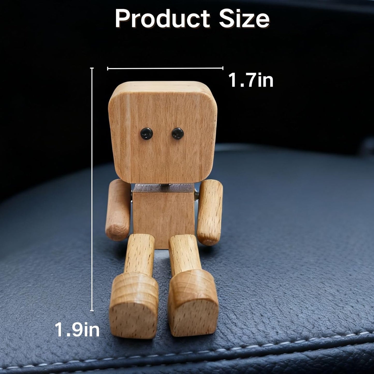 Shaking Feet Wooden Doll with Magnetic Expression, Wooden Man Figurine for Desktop Decoration, Fun car Indoor Decoration for Home Offices and Car