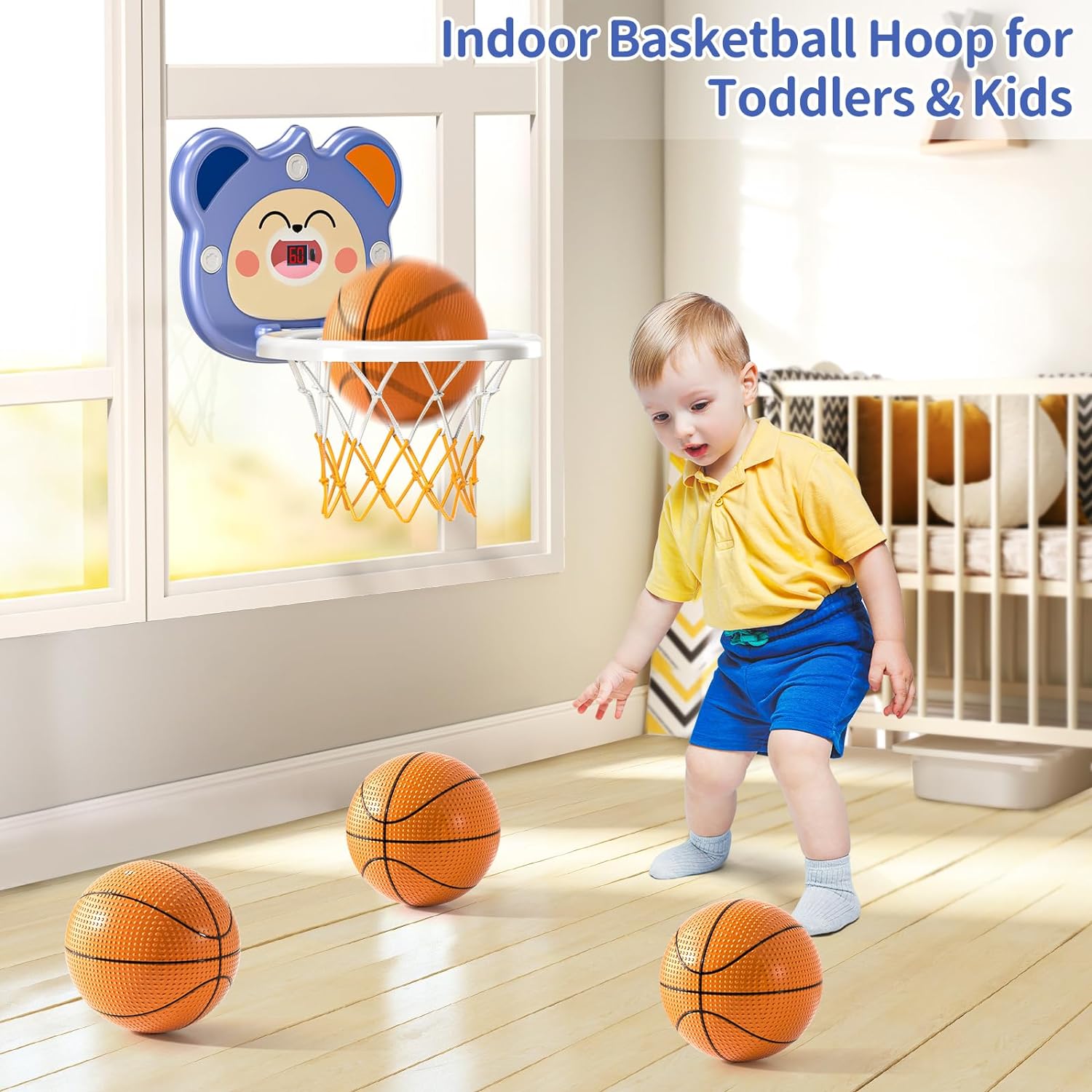 Indoor Mini Basketball Hoop for Toddlers Kids Boys - Cykapu