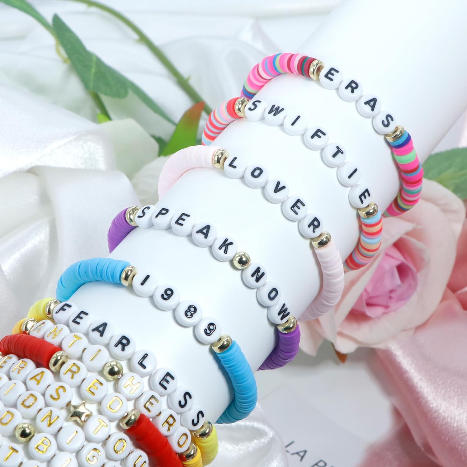 12PCS Taylor Inspired Bracelets Set, Friendship Bracelets Gifts, Multilayer Singer Music Album Inspired Bracelets