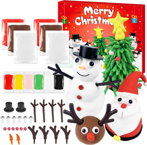 Build A Snowman Santa Rein Deer Kit for Kids Colorful Clay Christmas Stocking Stuffers Christmas Activities