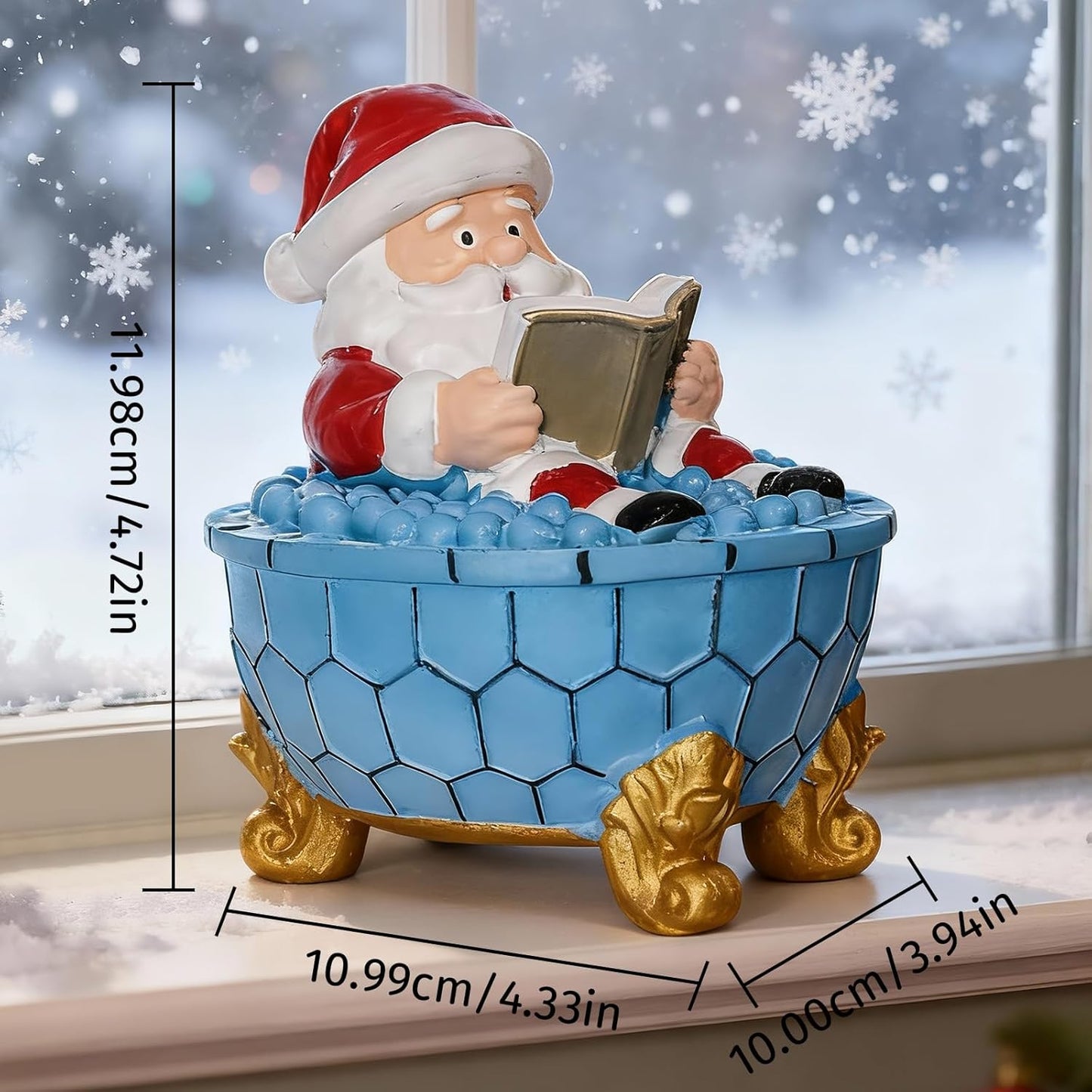 Christmas Santa Claus Bubble Bath Lamp, Creative Halloween Light, Santa Claus Bubble Bath Light, LED Night Light for Bathroom Decor, Christmas-Themed Bathtub Lamp for Halloween Party