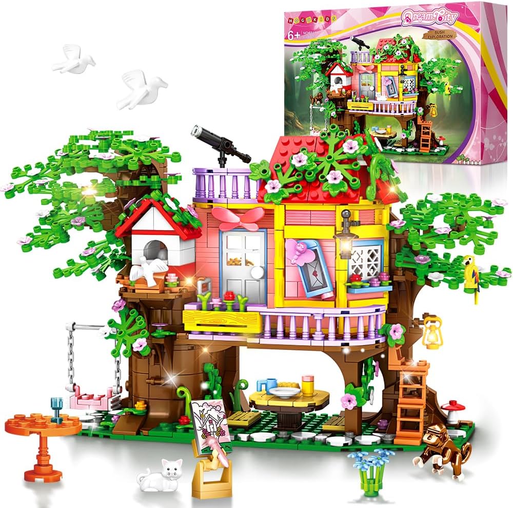 Tree House Building Sets - 840PCS Treehouse Building Blocks Kit for Girls, Friendship Forest House Building Toys - Cykapu