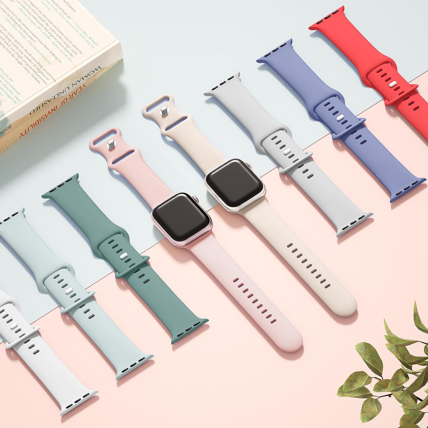 Sport Silicone Band Compatible with Apple Watch Bands 40mm 38mm 41mm 44mm 45mm 42mm 49mm Women Men Cykapu