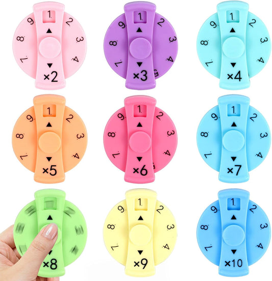 9 Pcs Math Fidget Spinners, Math Fidget Toy for Kids, Learn Multiplication and Division with The Math Spinners, Math Game for Home Classroom Prizes