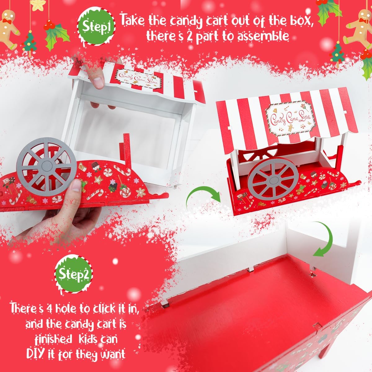 Christmas Elf Accessories - 54Pcs Elf Doll Craft Kit Include Candy Cart - Cykapu