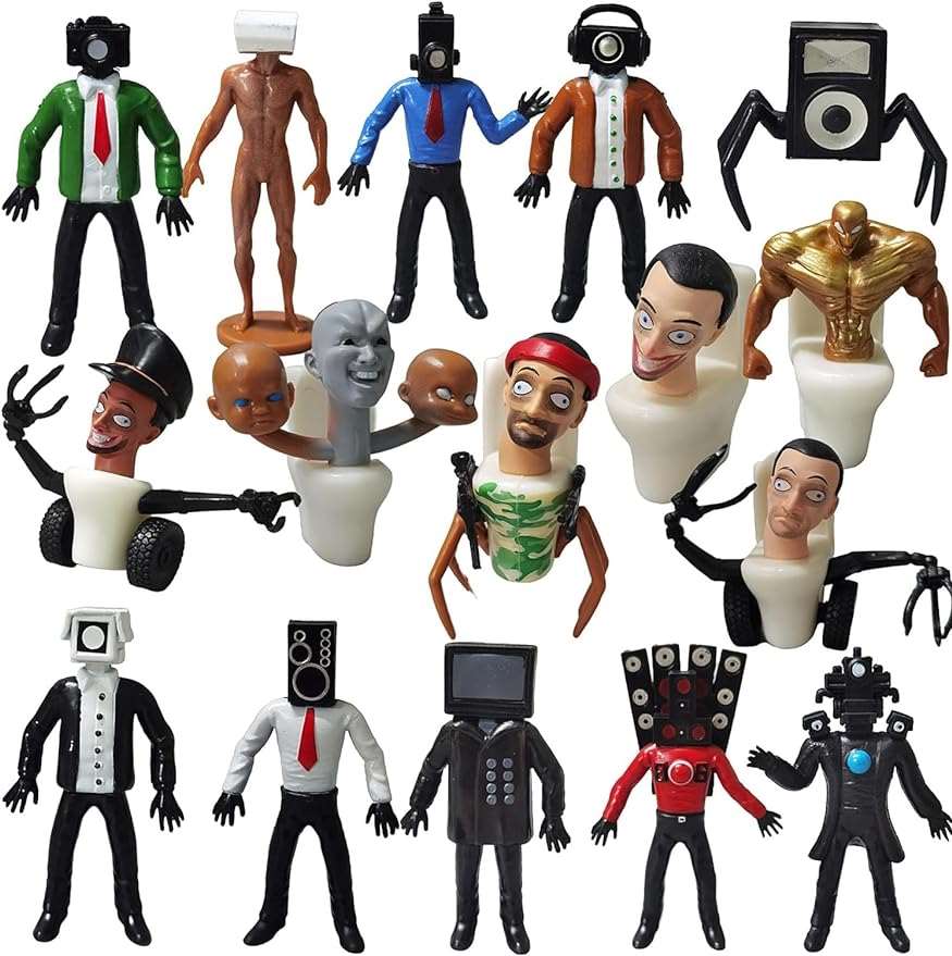 16 Pack Skibidi Toilet Action Figures, Skibidi Toilet Toys Set