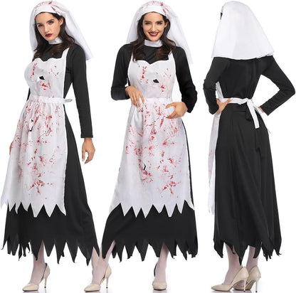 GiggleGear Nun Movie Costumes, Scary Womens Halloween Costume, Masquerade Performance for Adults, Fill up the Festival Party with Halloween Gifts