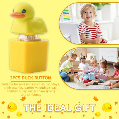 2pc Duck Quacking Fidget Toys Keychain, Ducky Caps Keychains Squeaky, Clicker Sensory Keychains