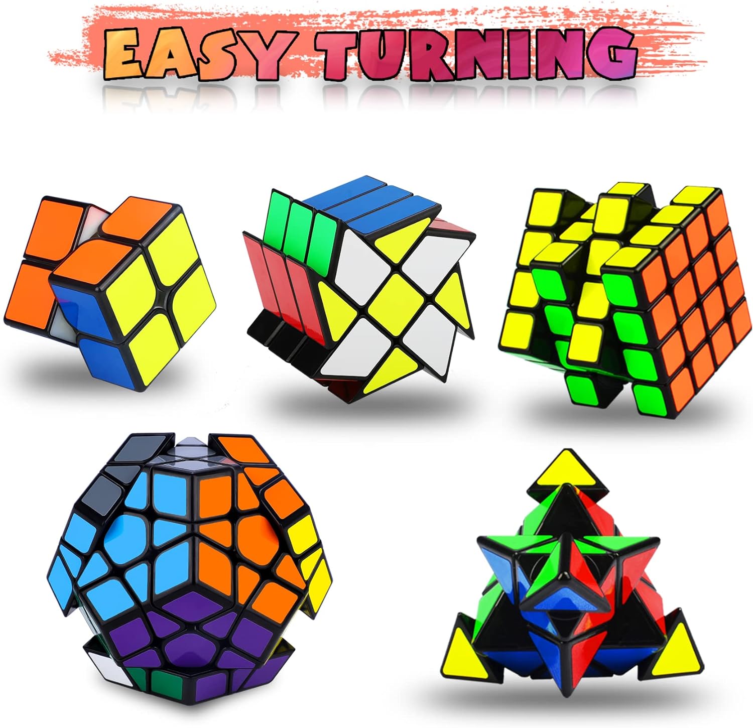 Speed Cube Set, Puzzle Cube, Magic Cube 2x2 4x4 Pyraminx Pyramid Megaminx Fenghuolun Puzzle Cube Cykapu