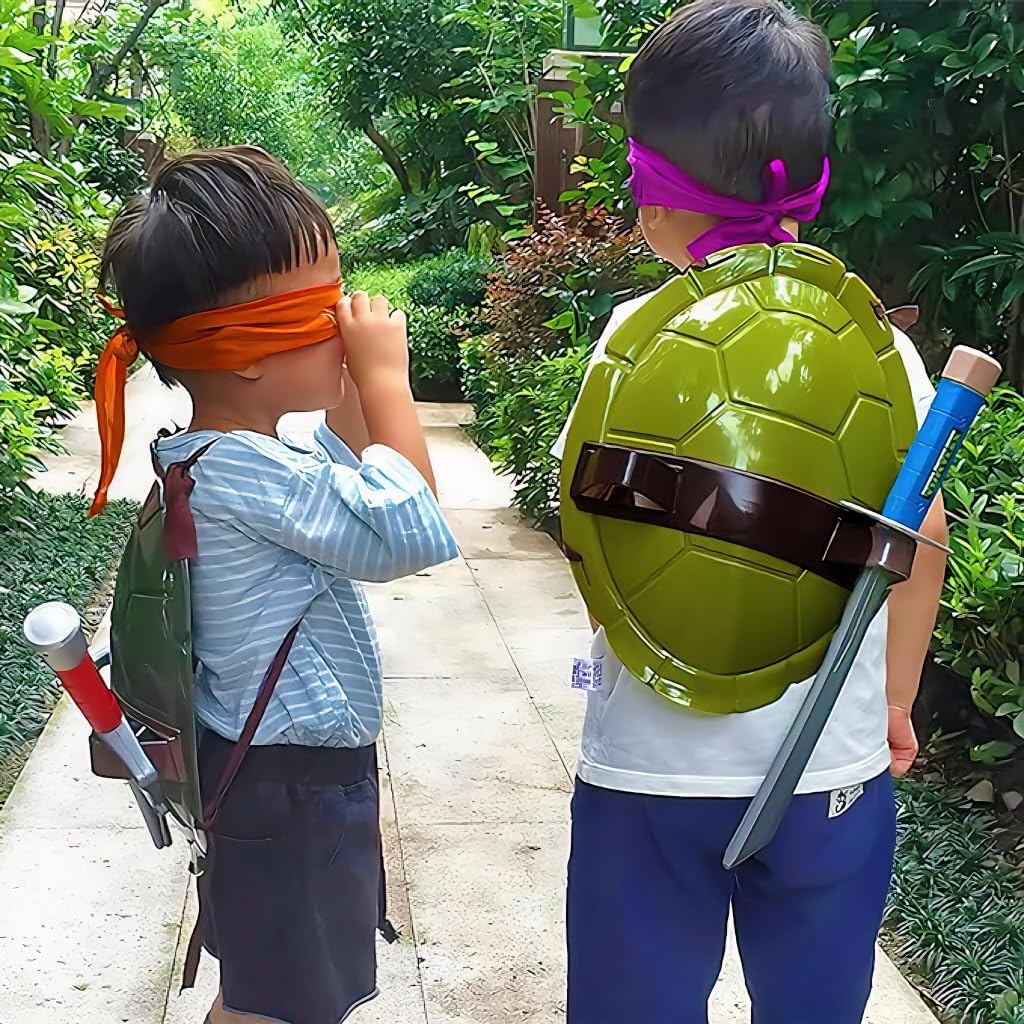 20Pcs Turtle Shell Costume Set, Role Playing Cartoon Halloween Costume with Toys, Backpack and Eye Mask