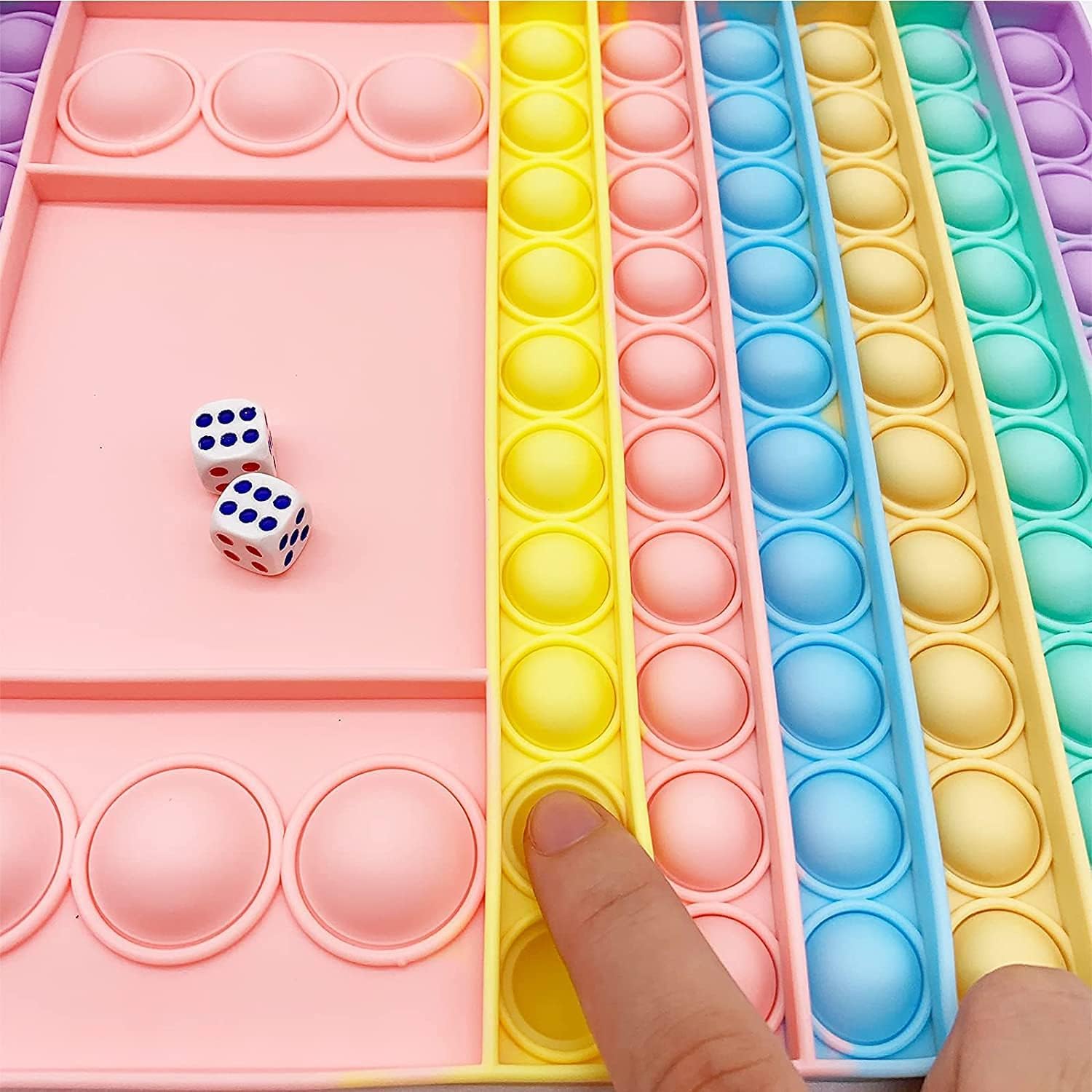 Big Size Pop Game Chess Board Push Bubble Sensory Fidget Toy, Rainbow Chess Board Fidget Push Toy Cykapu