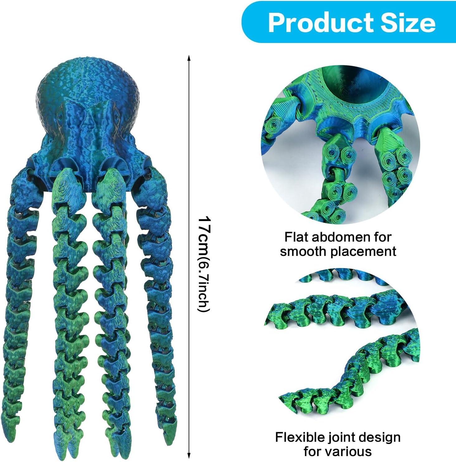 Surprise 3D Printed Octopus Animals Toy, Fidget Toy for Autism ADHD 3D Printed Gift Cykapu