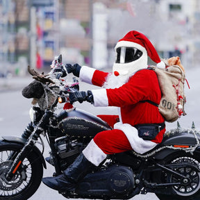 Christmas Santa Motorcycle Helmet Cover,Nativity Helmet Cover,Santa Claus Xmas Hat Decoration Accessories - Cykapu