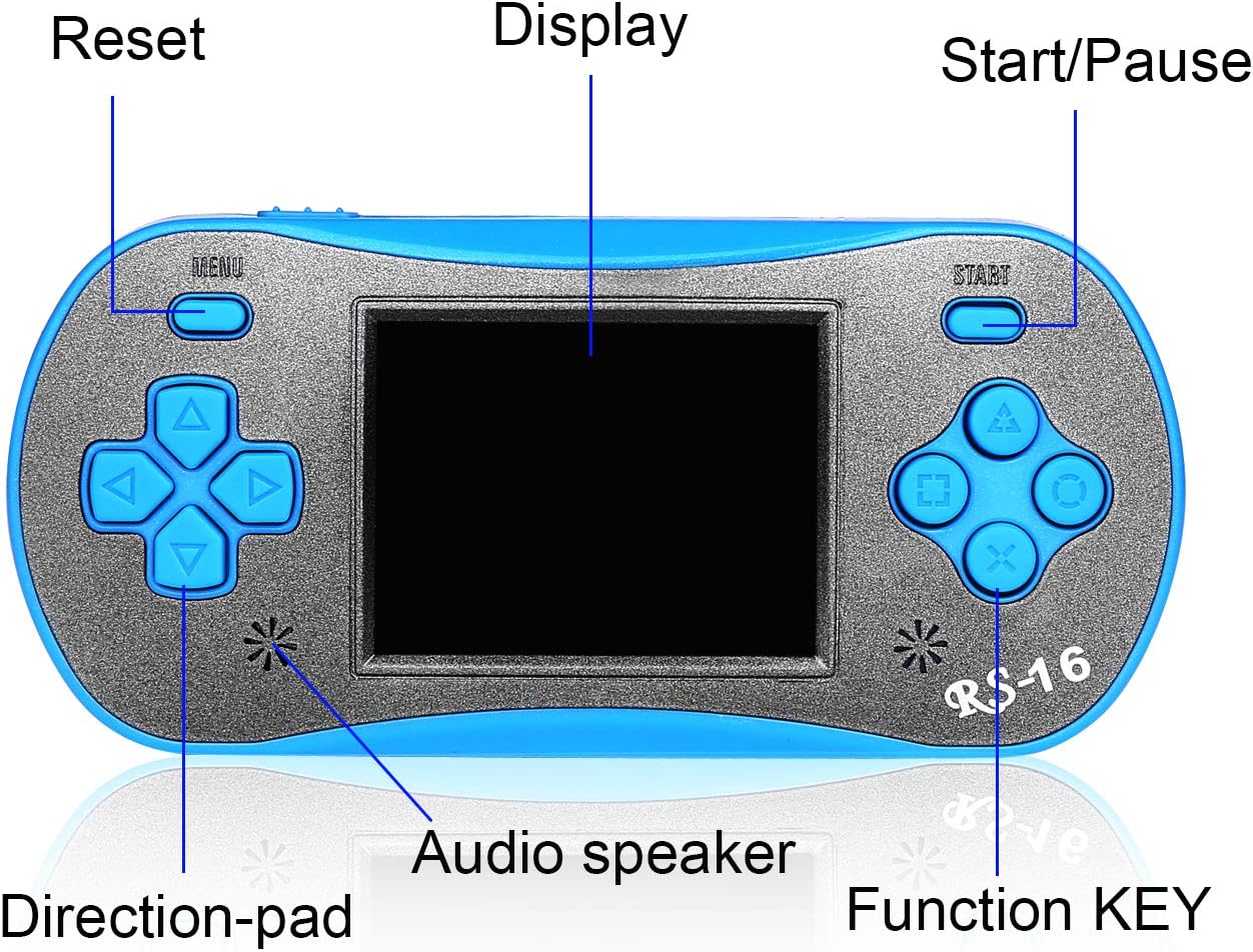 Handheld Game Player for Kids Adults- FAMILY POCKET RS16 Portable Classic Game Controller Built-in 260 Game 2.5 inch LCD - Cykapu