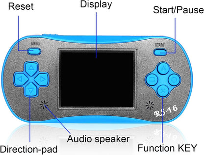 Handheld Game Player for Kids Adults- FAMILY POCKET RS16 Portable Classic Game Controller Built-in 260 Game 2.5 inch LCD - Cykapu