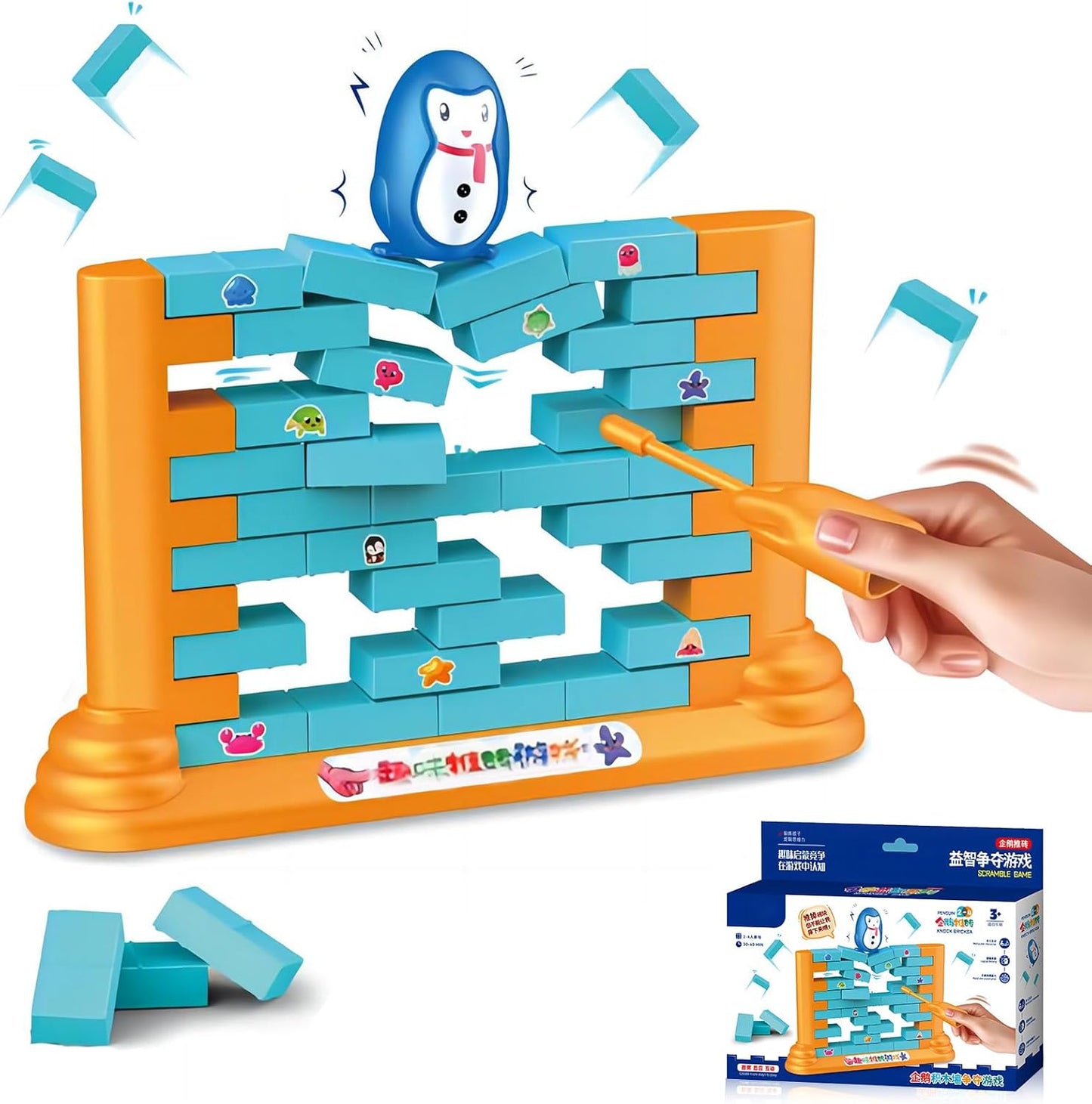 Penguin Board Games Toys Puzzle Table Games Two-Player Building Pushing Walls Cykapu