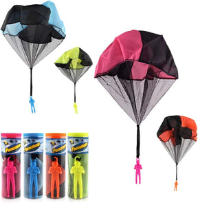 4 Pcs Parachute Toy, Tangle Parachute Figures Hand Throw Soliders Square Outdoor Children's Flying Toys - Cykapu