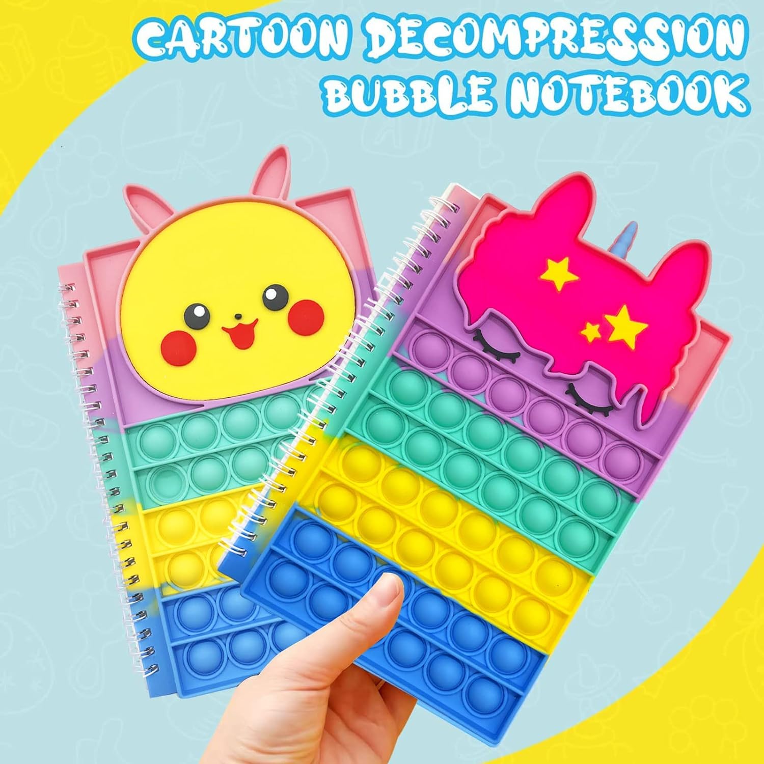 Rainbow Bubble Notebook Fidget Toy, School Home Office Stress Relief Sensory Fidget Toy Cykapu