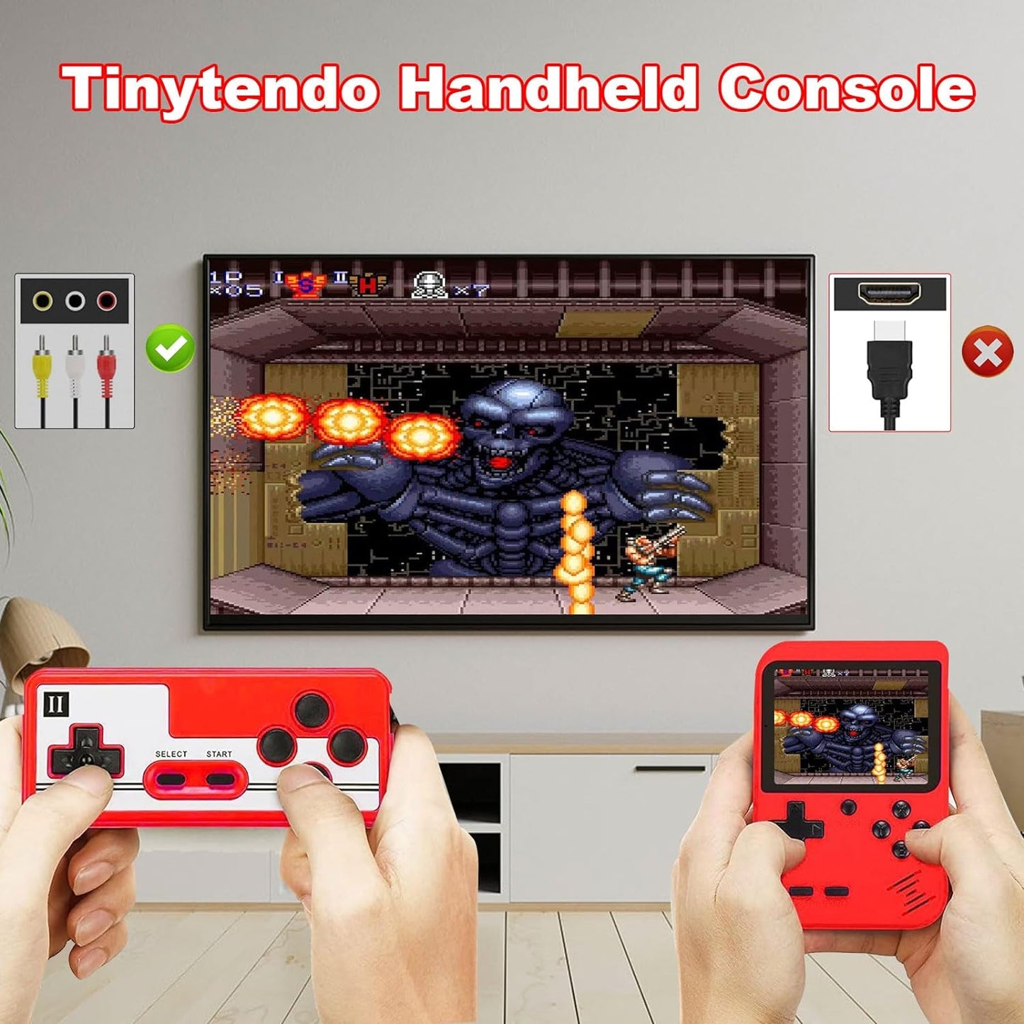 Handheld Game Console, Tiny Tendo 400 Games, Portable Retro Video Game Console - Cykapu