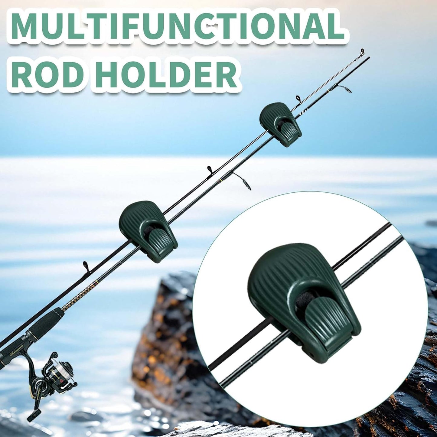 2pcs Multifunctional Rod Holder,Portable Takedown Beach Fishing Rod Holder,Fishing Pole Holders for Ground,Fixed Clamp Fishing Accessories for Various Rod Sizes