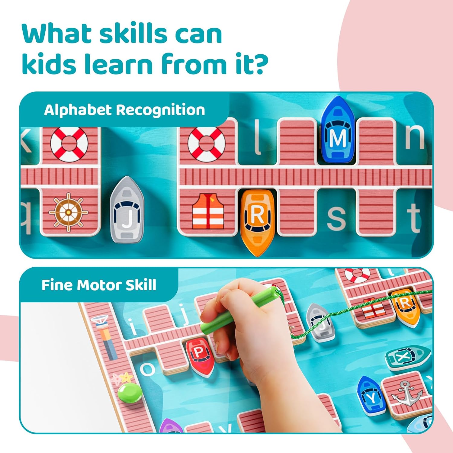 Magnetic Maze Alphabet Learning Toys, Montessori Toys Sensory Toys Fine Motor Skill Education - Cykapu