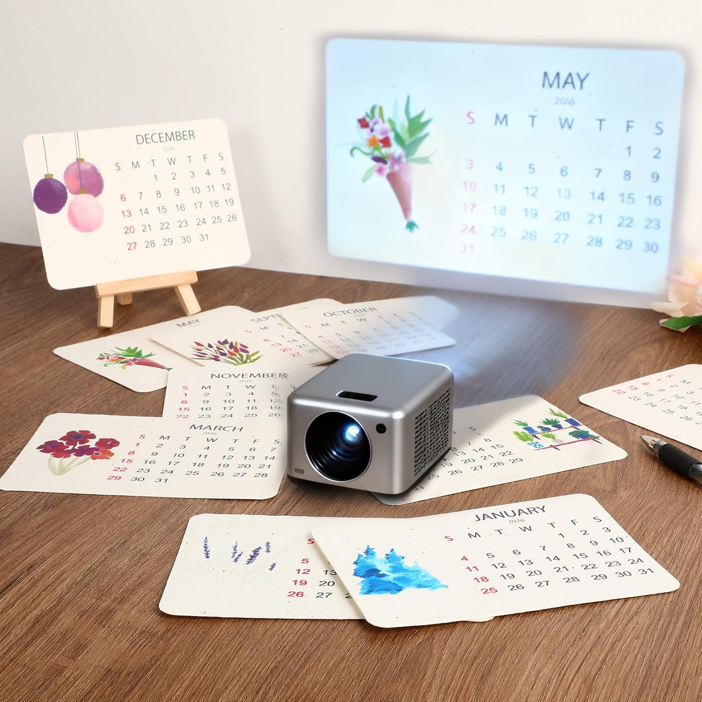 Eco-Friendly Plantable Love Seed Calendar 2026, Plantable Seed Calendar 2026, Month Biodegradable Seed Paper Planner, for Gifting, Gardening Home Decor and Adding Nature(1pcs)