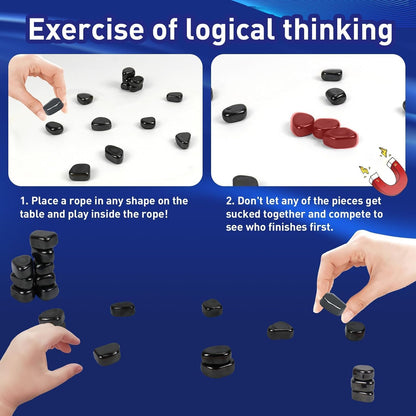 Magnetic Chess Game, Multiplayer Battle Magnet Board Games, 2025 Family Games for Adults, Valentines Day Gifts, Tabletop Magnetic Strategy Game, Portable Magnetic Chess Set with Storage Bag