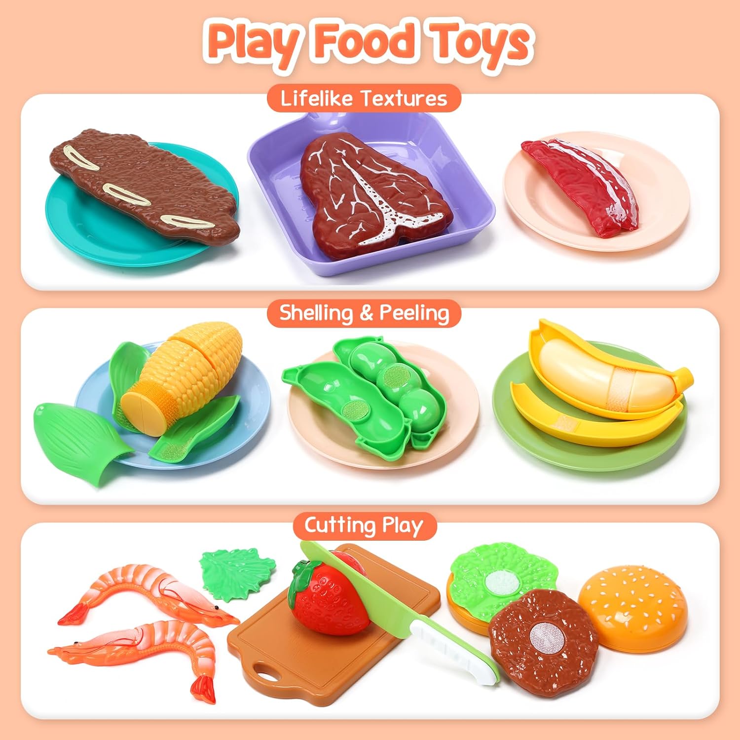 cute stone Kids Play Kitchen Toy Accessories, Toddler Pretend Cooking Playset with Toys Cookware and Utensils - Cykapu