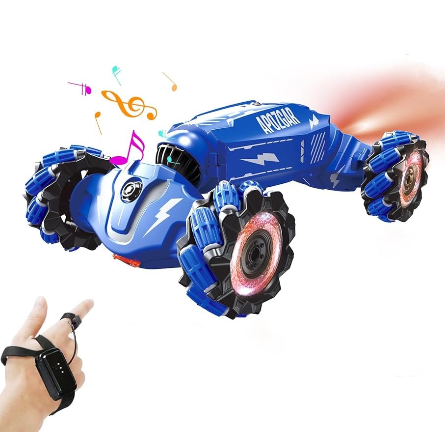 Hand Gesture Sensing RC Stunt Car with Lights Music, Spray Fog Steam Gesture RC Car Remote Controll Transformed Vehicle - Cykapu