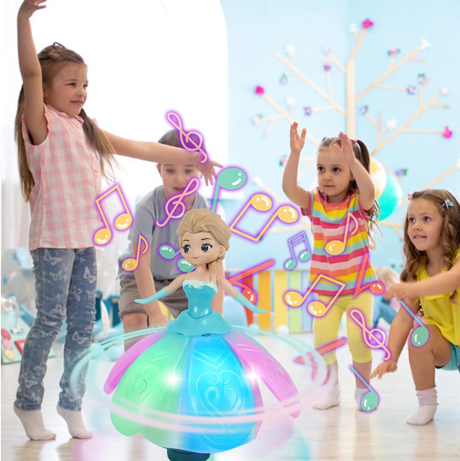 Enchanting Rotating Ice Princess Dancing Robot Toy with Colorful Lights, Music & Interactive Features