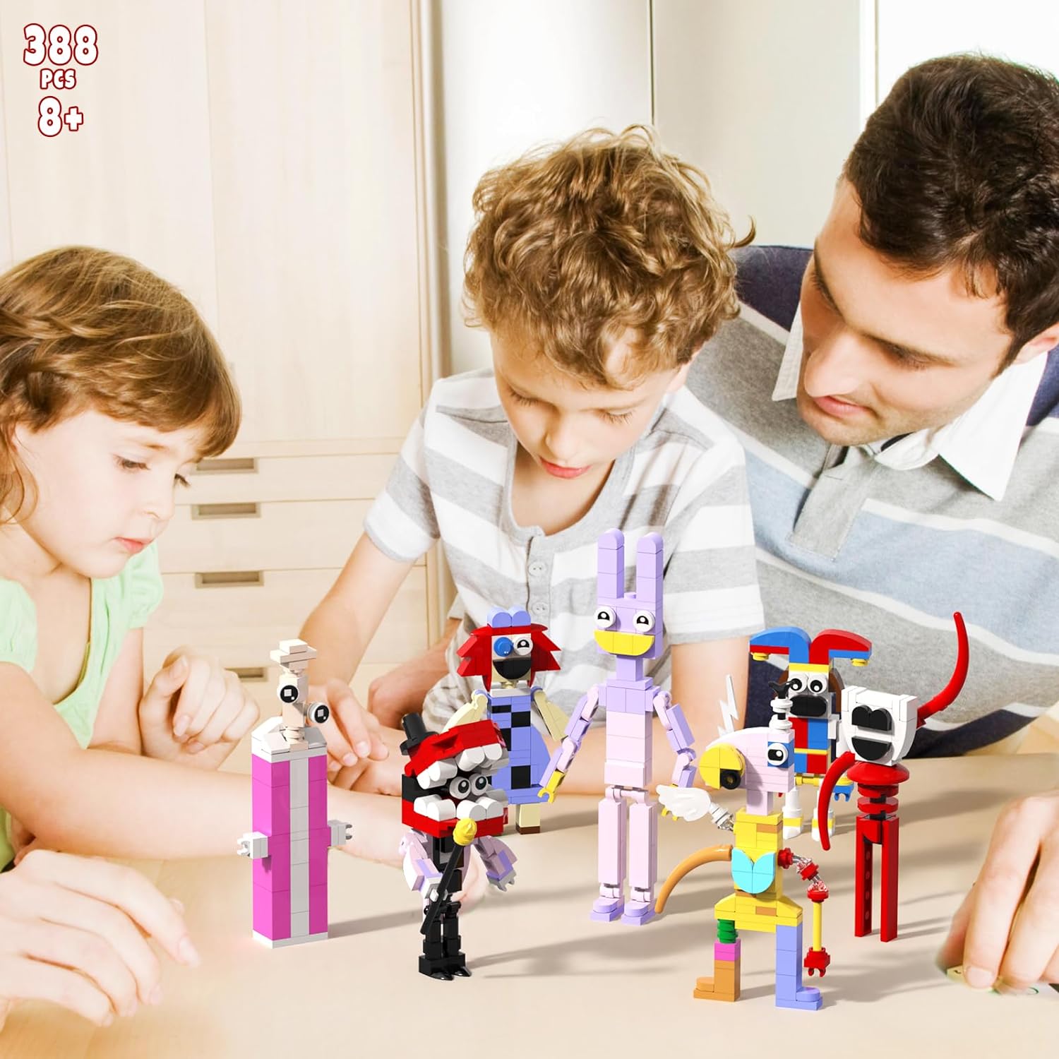 Digital Circus Building Toy Sets Compatible with Lego; Amazing Circus Pomni/Ragatha/Caine/Jaax/Gangle/Kinger/Zoooble Fgure Building Blocks - Cykapu