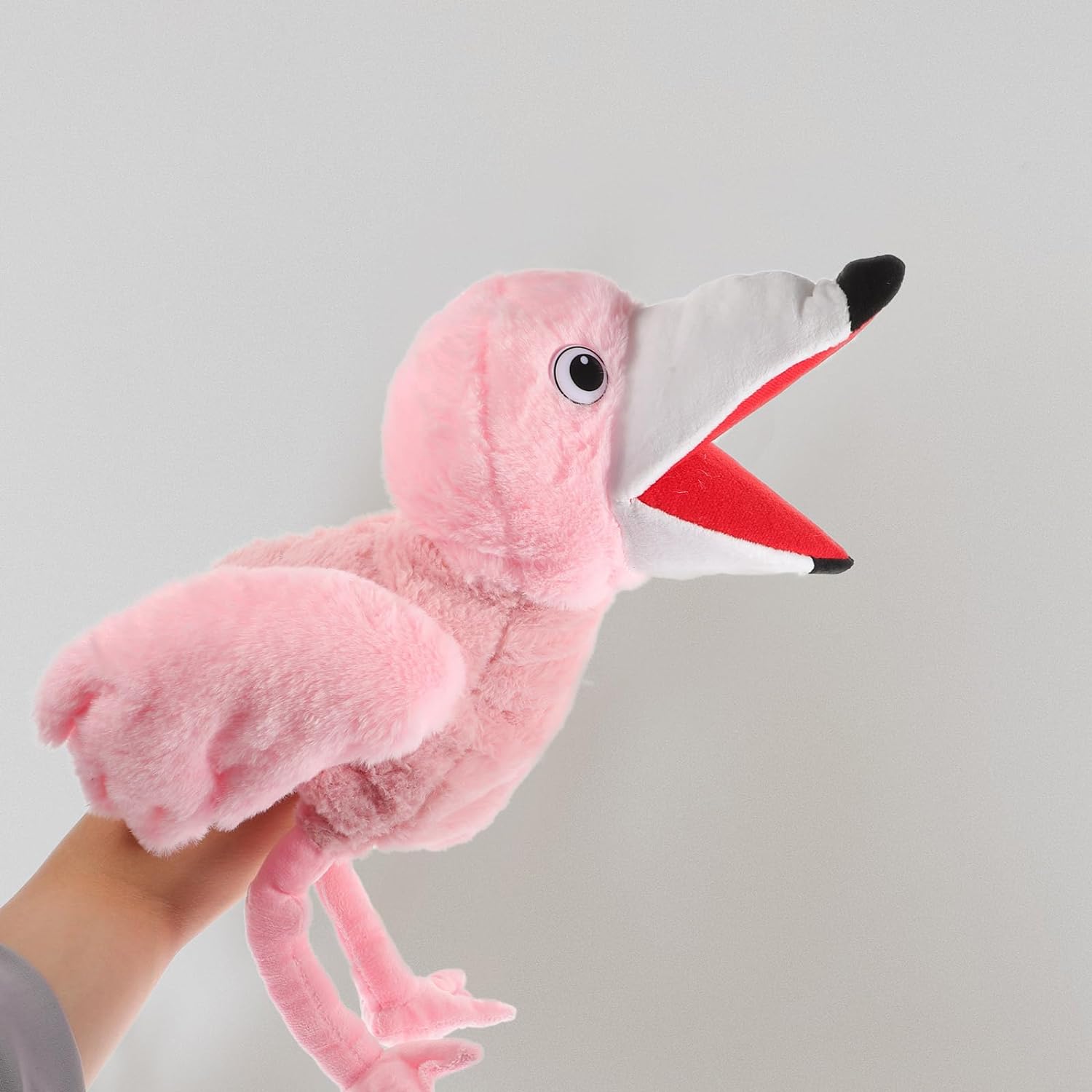 Plush Flamingo Hand Puppet Storytelling Hand Puppet Cartoon Animal Hand Puppet Kids Creative Gifts - Cykapu