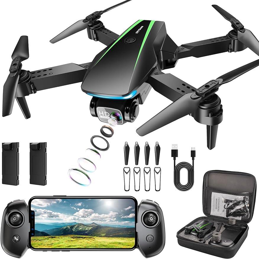 Mini Drone with Camera - 1080P HD Foldable Drone with Stable Hover, Gravity Control, Auto-Follow, Trajectory Flight
